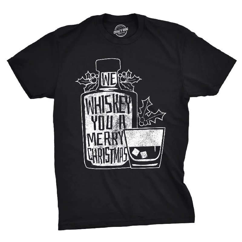 Men's hiking t-shirt-We Whiskey You A Merry Christmas Men's T Shirt