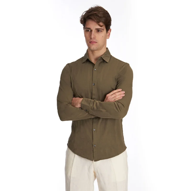 Men's wrinkle-resistant polo shirt-DARK GREEN POLO SHIRT