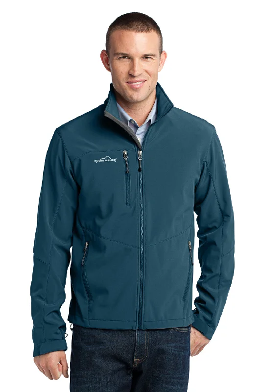 Men's gym performance windbreaker-Eddie Bauer Mens Water Resistant Full Zip Jacket - Dark Adriatic Blue