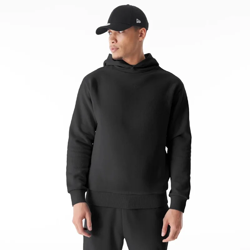 Men's non-iron hoodie-New Era Flag Black Oversized Pullover Hoodie