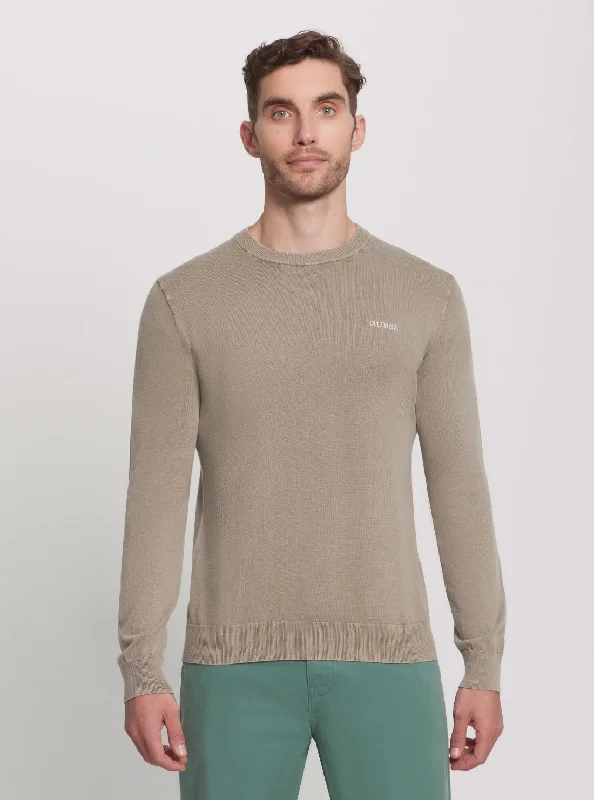 Men's heavyweight sweatshirt-Beige Chesley Knit Jumper