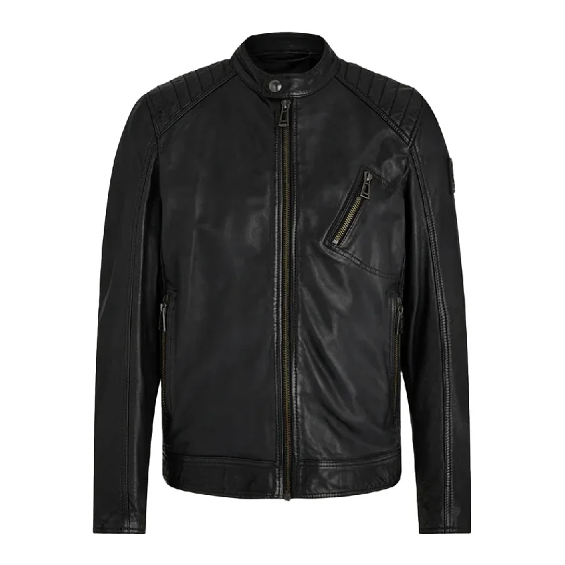 Men's ultra-light field coat-Belstaff V Racer Jacket Black