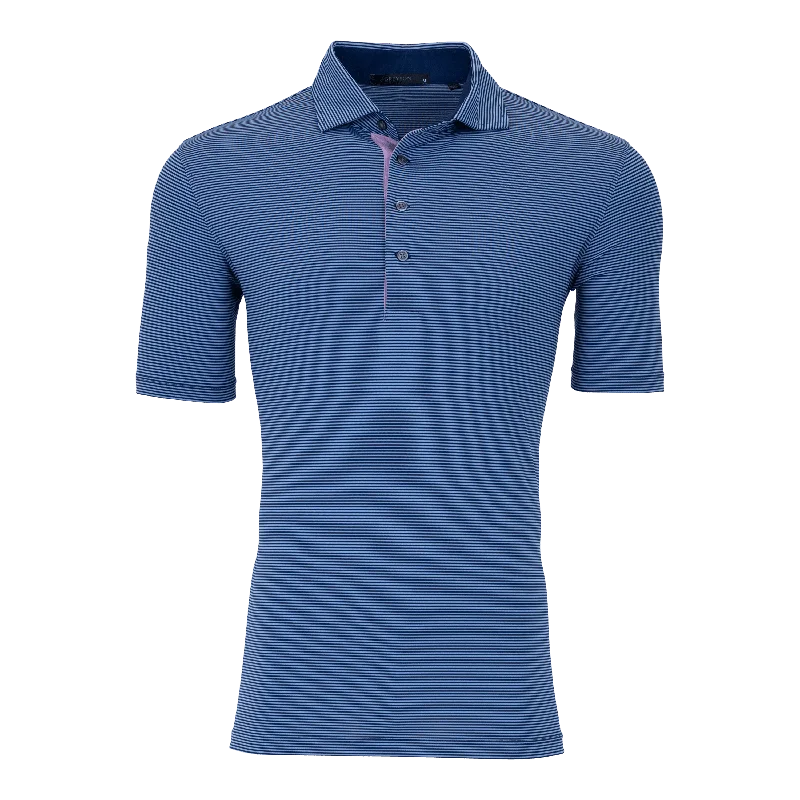 Men's breathable performance polo shirt-Saranac Polo (Maltese Blue/Cloud)