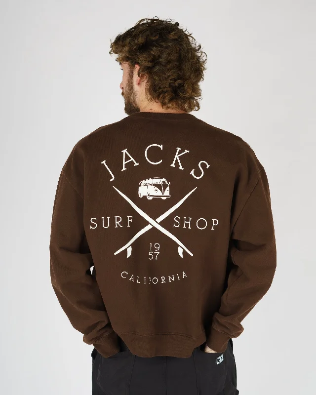 Men's athletic sweatshirt-Bus Stop Heavyweight Crewneck