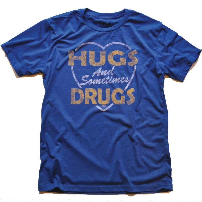 Men's nerd t-shirt-Hugs and Sometimes Drugs T-shirt