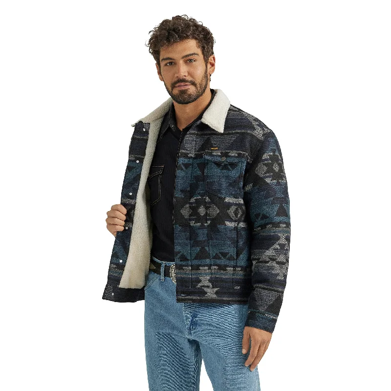 Men's lightweight bomber coat-Wrangler Men's Conceal Carry Jacquard Sherpa Jacket