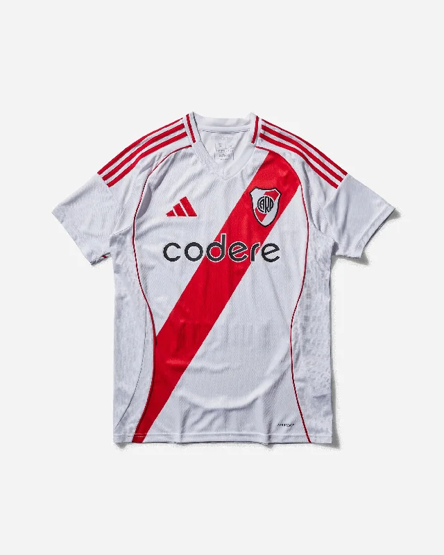 Men's dressy t-shirt-Men's River Plate 24/25 Home Jersey White / Better Scarlet