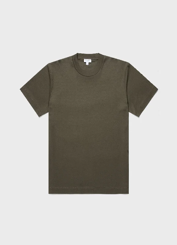 Men's uniform t-shirt-Men's Relaxed Fit Heavyweight T-shirt in Khaki