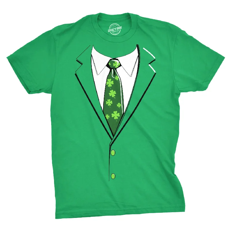 Men's soft t-shirt-Green Irish Tuxedo Men's T Shirt