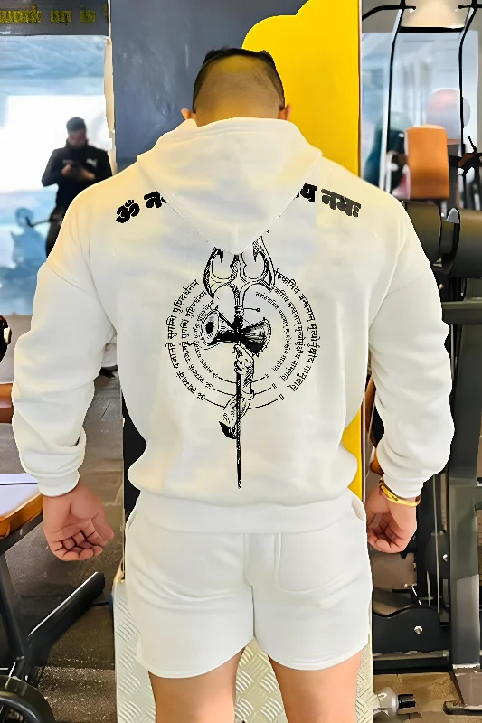 Men's lightweight hoodie-Lord SHIVA Immortal HOODIE (OFF WHITE)