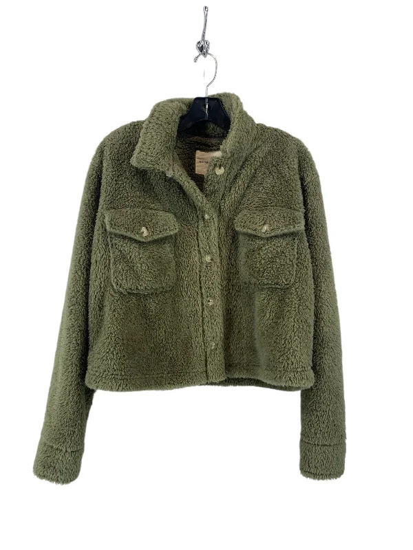 Men's antibacterial softshell coat-Jacket Faux Fur & Sherpa By Thread And Supply In Green, Size: S