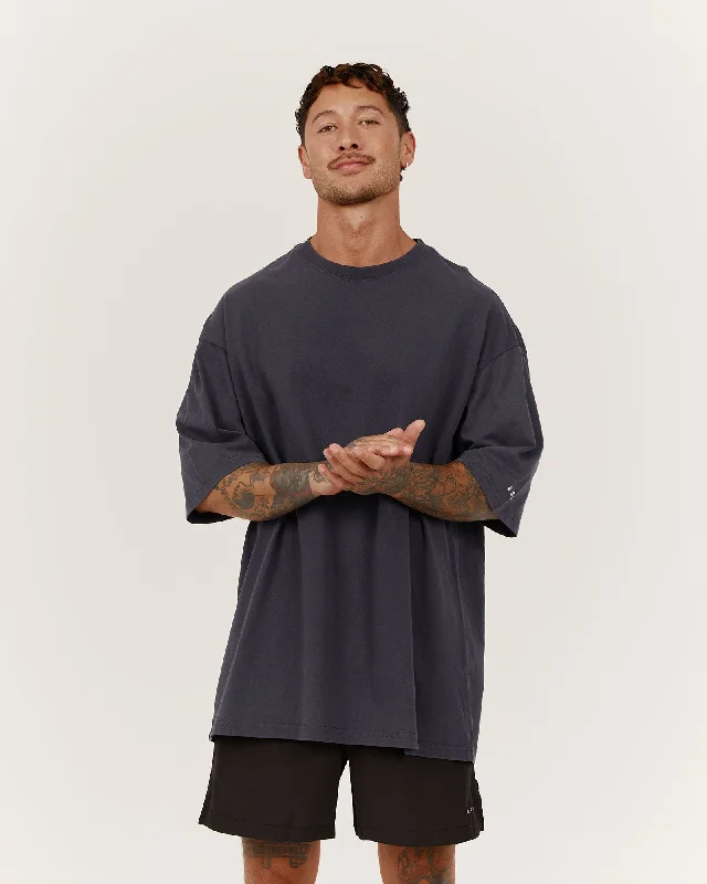 Men's breathable t-shirt-TIMELESS TEE - FADED SLATE