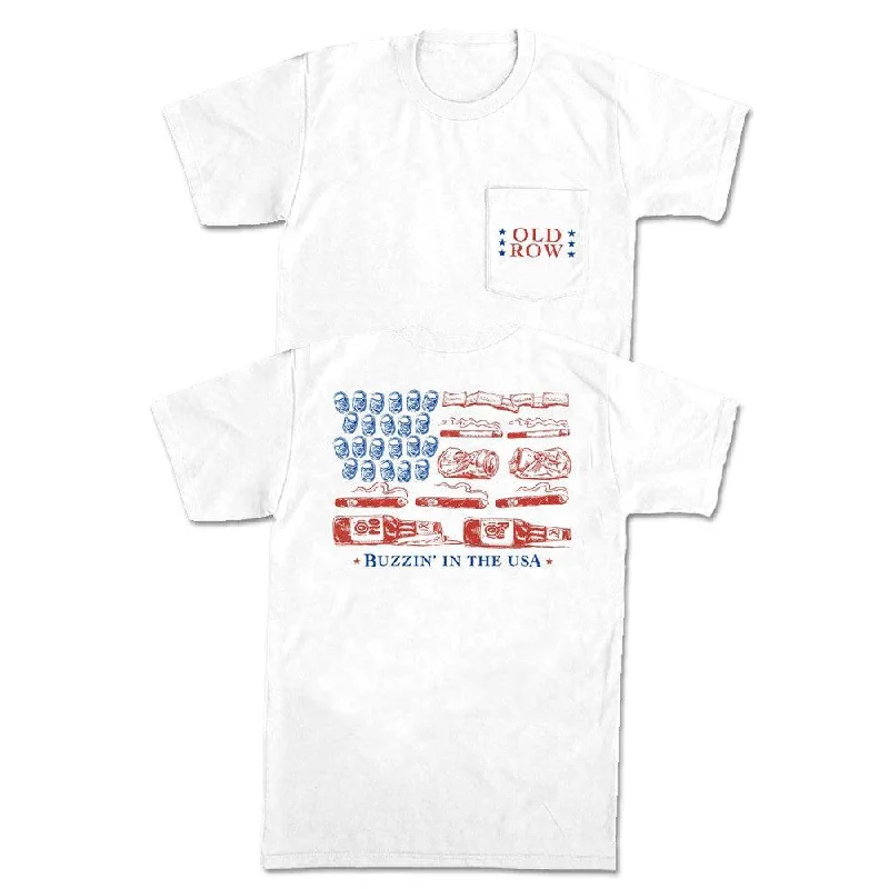 Men's logo t-shirt-Buzzin' In The USA Pocket Tee