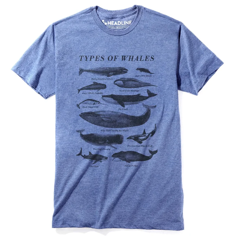 Men's striped t-shirt-Types of Whales T-Shirt