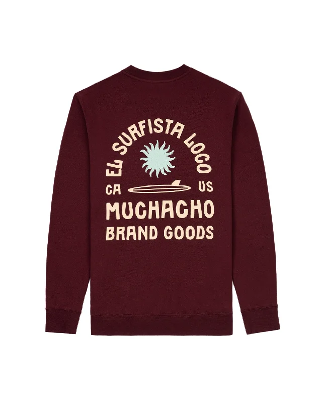 Men's cotton sweatshirt-Surfista Loco Crewneck Sweatshirt