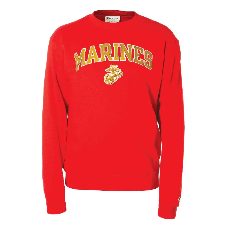 Men's workout sweatshirt-Champion Marines Versa Twill Appliqué Sweatshirt