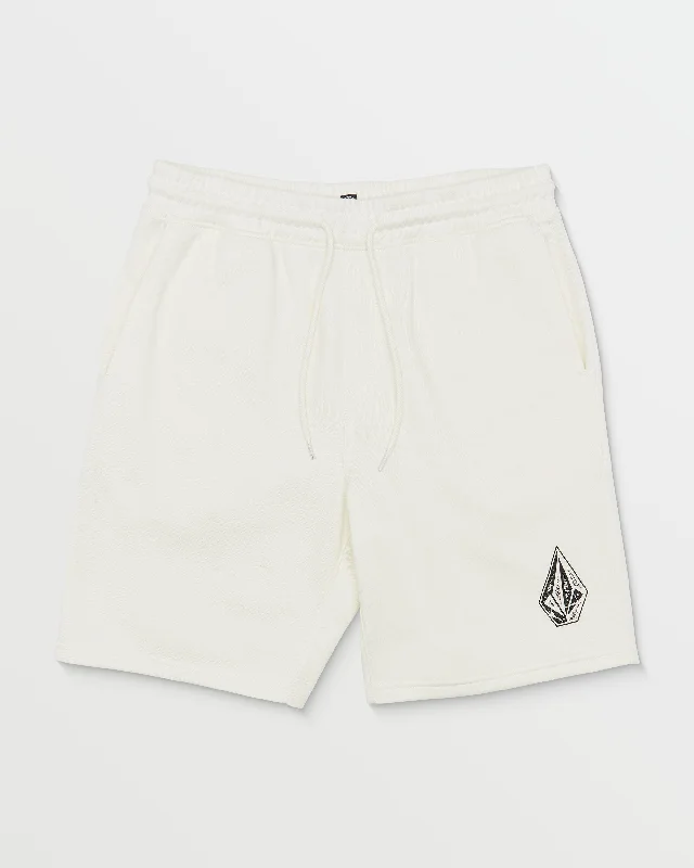 Men's tech-fabric swim shorts-Cement Fleece Shorts - Off White Heather