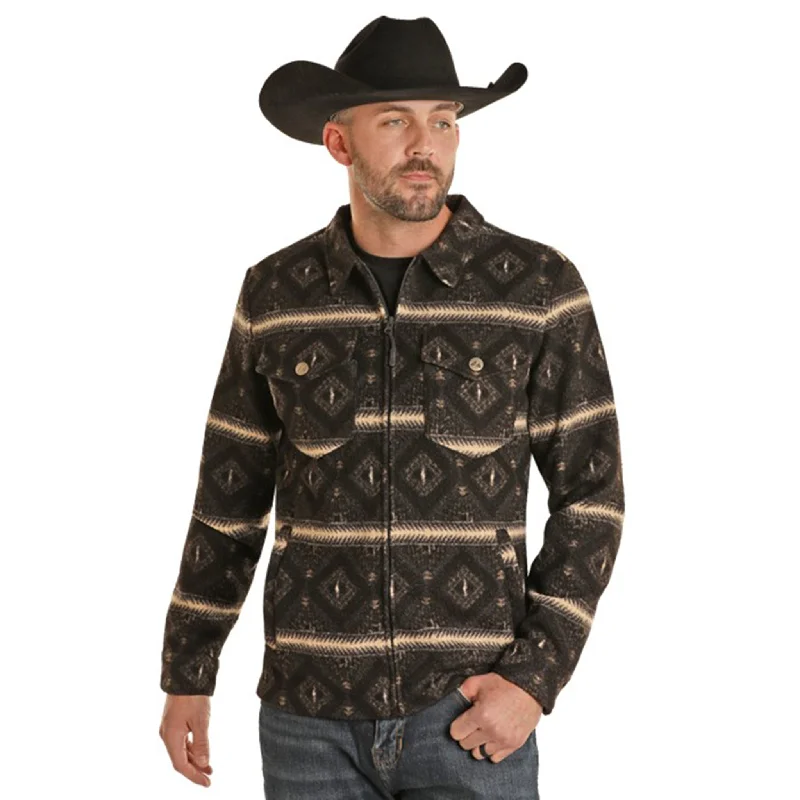 Men's versatile leather coat-Powder River Men's Aztec Berber Jacket