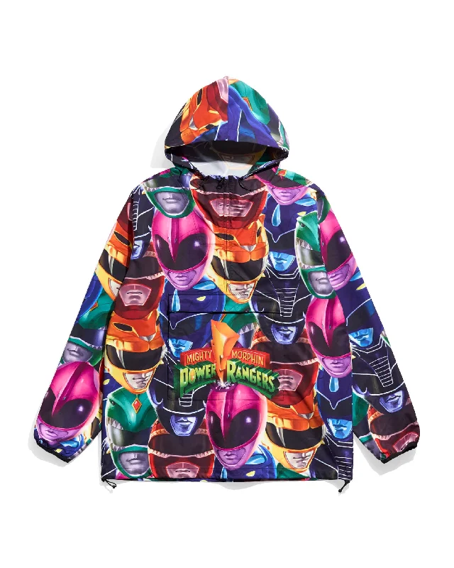 Men's performance softshell jacket-Power Rangers Art Heads Anorak Jacket