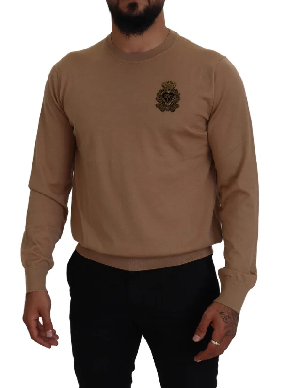 Men's trendy sweater-Dolce & Gabbana Cashmere Crewneck Pullover Men's Sweater