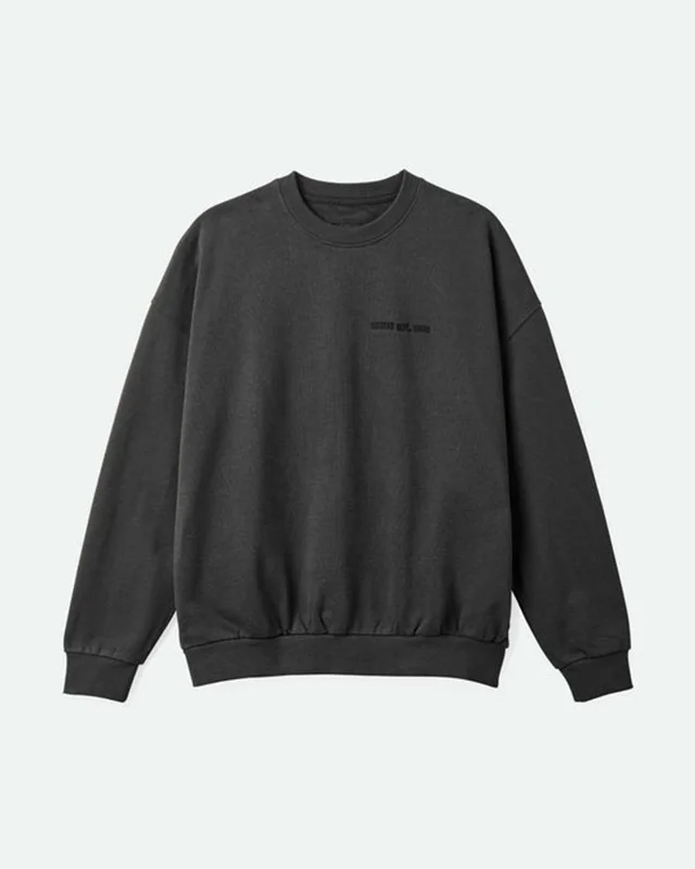 Men's plain sweatshirt-Embroidered Heavyweight Oversized Crew