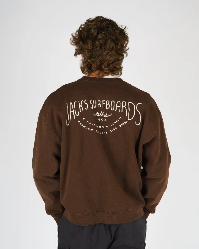 Men's club sweatshirt-Crescent Heavyweight Crewneck - Brown