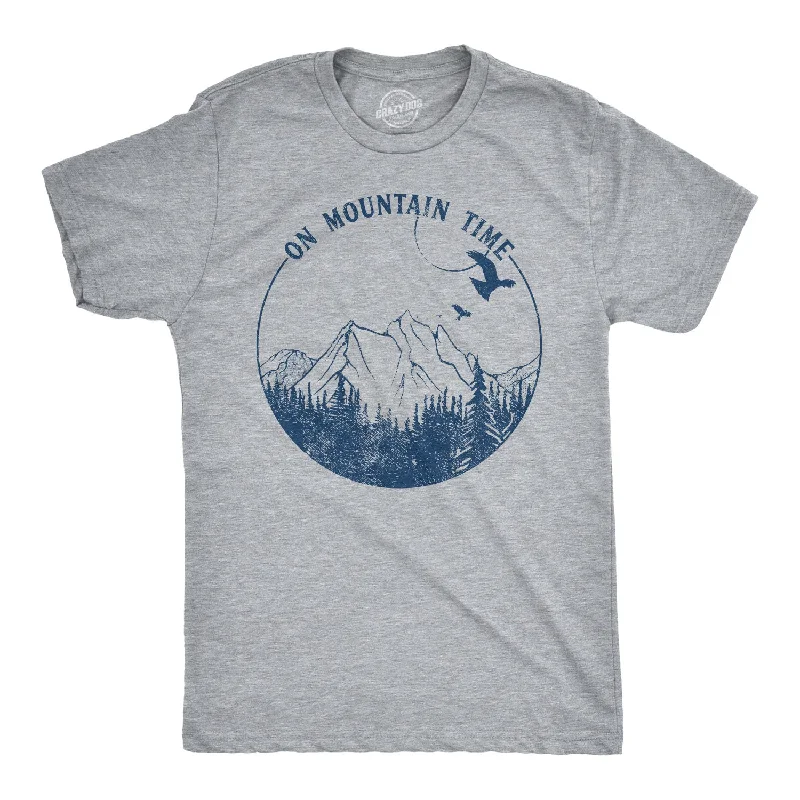 Men's athletic t-shirt-On Mountain Time Men's T Shirt