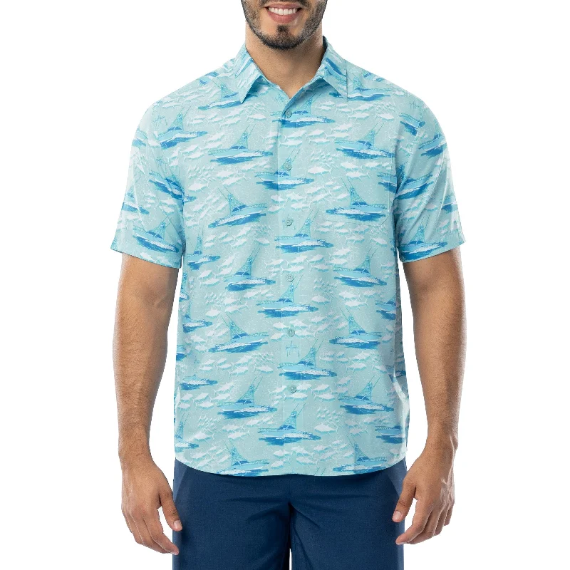 Men's gym performance travel shirt-Guy Harvey Short Sleeve Men's Fishing Shirt