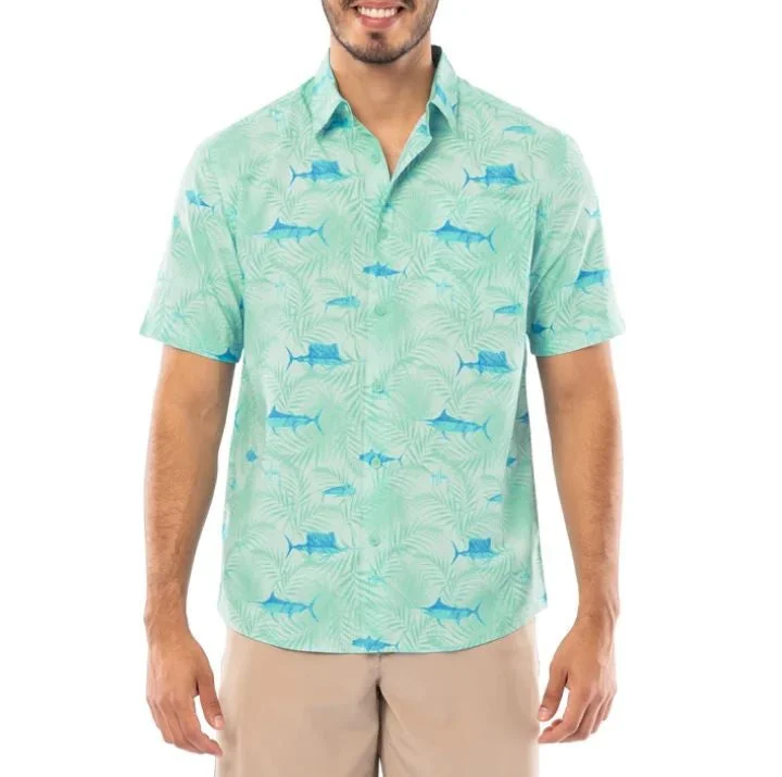 Men's lightweight office shirt-Guy Harvey Short Sleeve Men's Performance Fishing Shirt