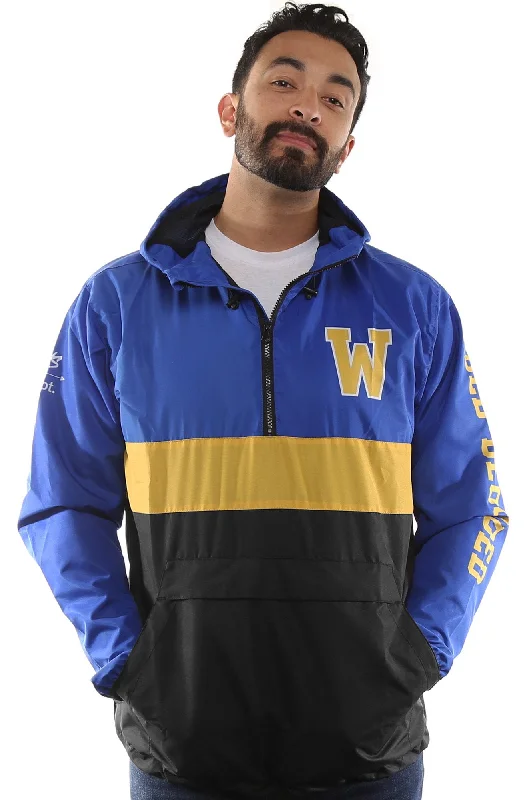 Men's gym performance windbreaker-SAVS X Adapt :: Gold Blooded Chiefs (Men's Royal/Black Anorak Jacket)