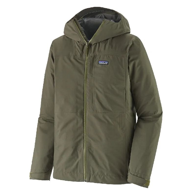 Men's relaxed fit raincoat-Patagonia Boulder Fork Rain Jacket Basin Green