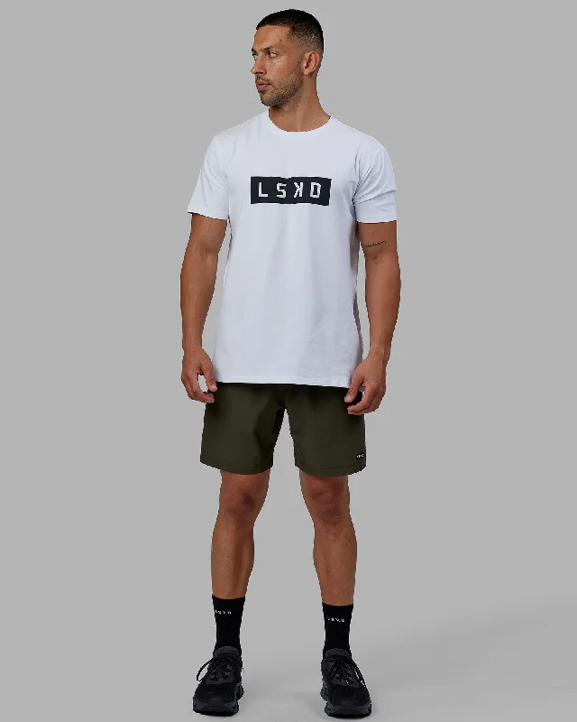 Men's sleeveless t-shirt-Strength FLXCotton Tee - White-Black