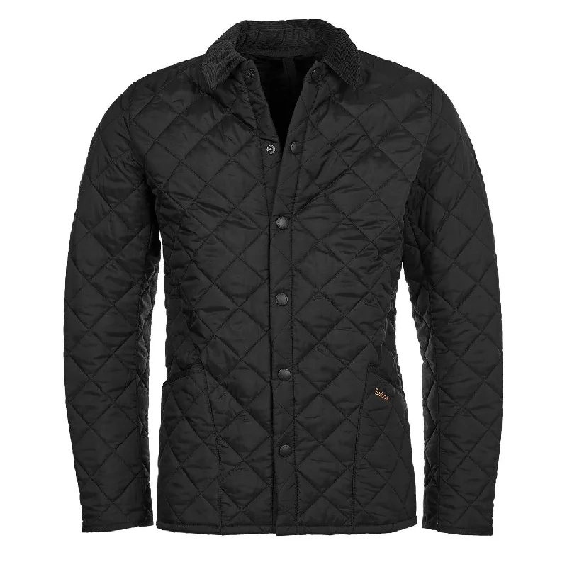 Men's ultra-lightweight travel jacket-Barbour Heritage Liddesdale Quilt Jacket Black