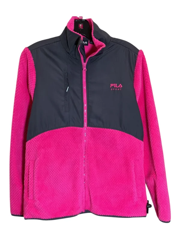 Men's breathable bomber jacket-Jacket Other By Fila In Grey & Pink, Size: M