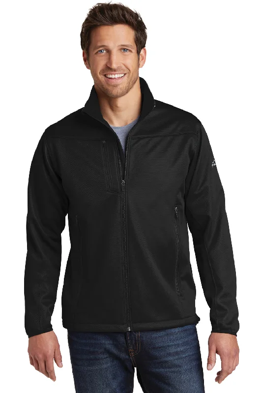 Men's wrinkle-free leather jacket-Eddie Bauer Mens Waterproof Full Zip Jacket - Black