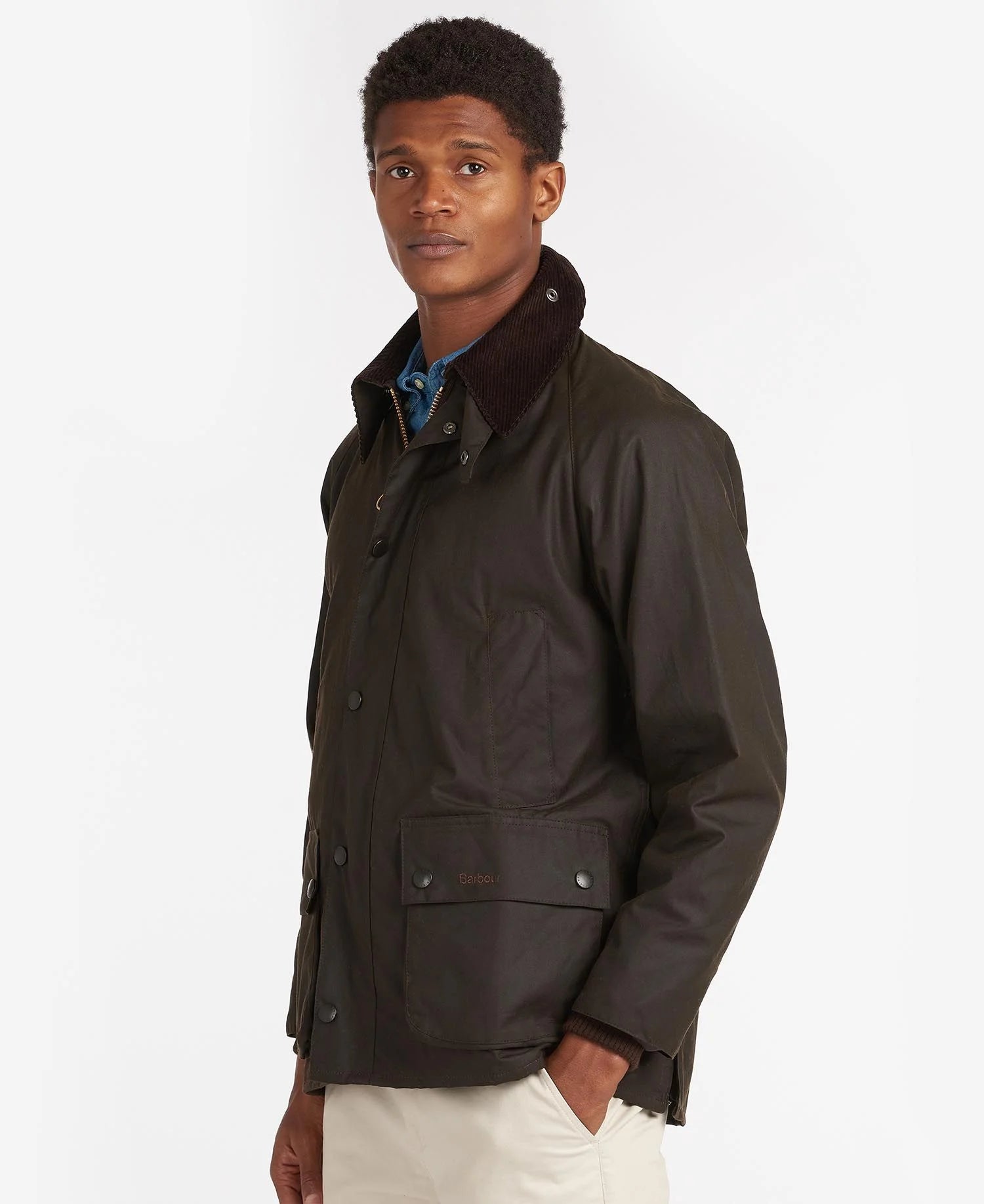 Men's relaxed fit utility jacket-Classic Bedale Wax Jacket (Olive)