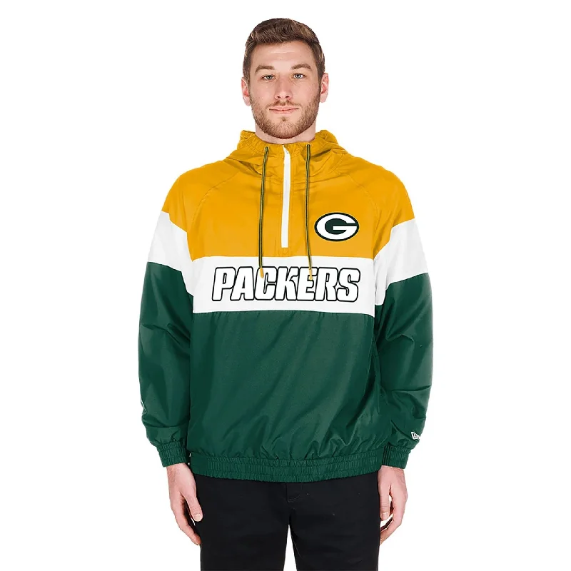 Men's summer hoodie-Green Bay Packers NFL 3rd Down Dark Green 1/4 Zip Hoodie