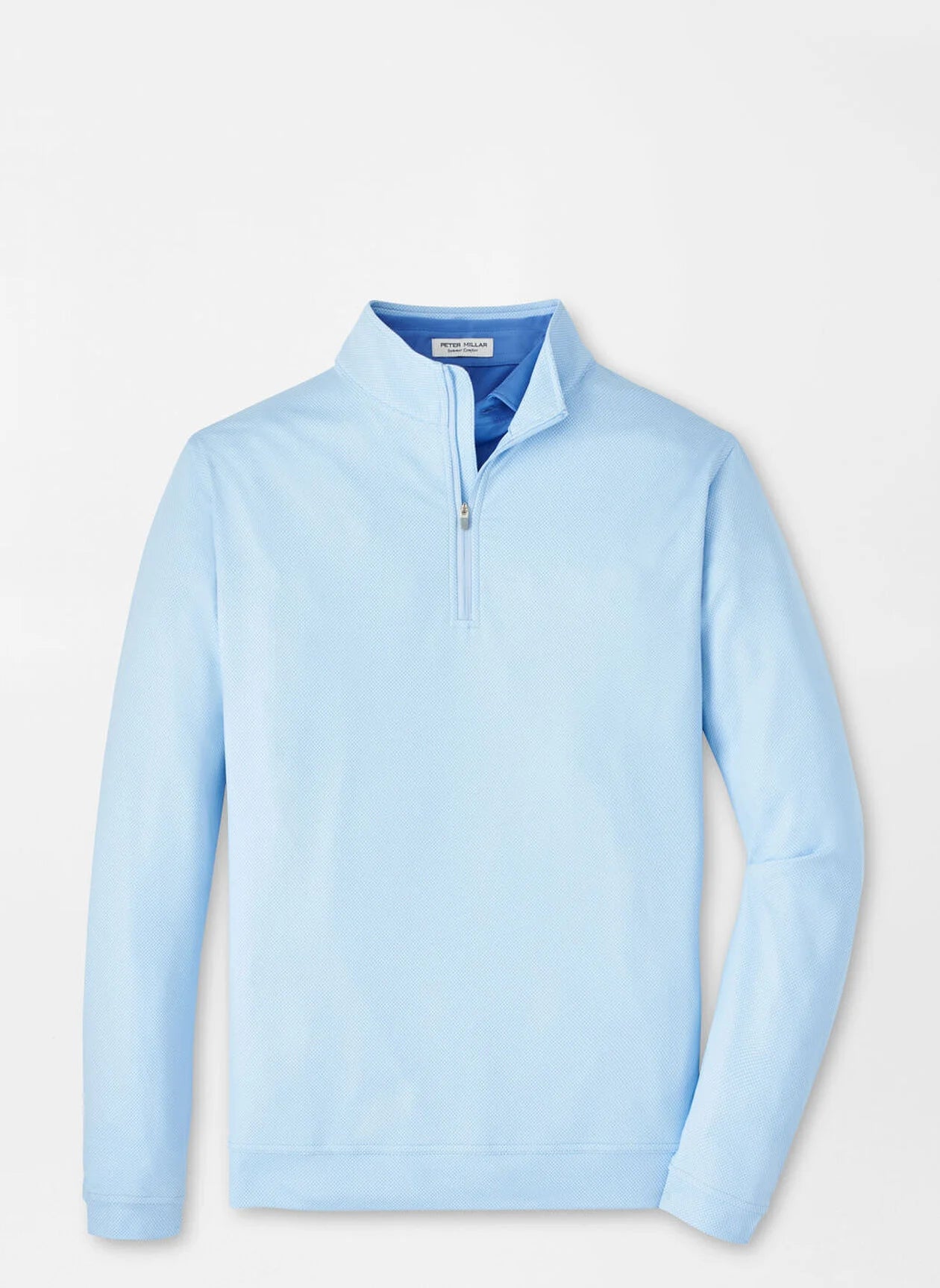 Men's wrinkle-resistant softshell jacket-Perth Birdseye Performance Quarter-Zip (Pale Blue)