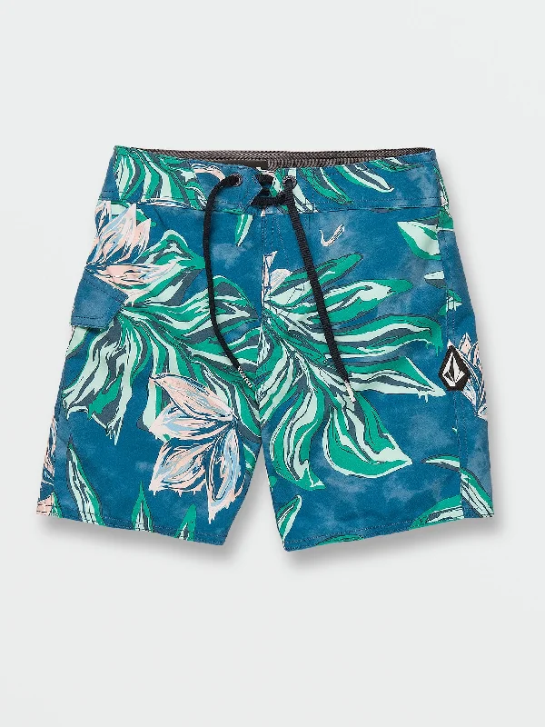 Men's wrinkle-resistant outdoor shorts-Little Boys Polydactal Mod Trunks - Aged Indigo