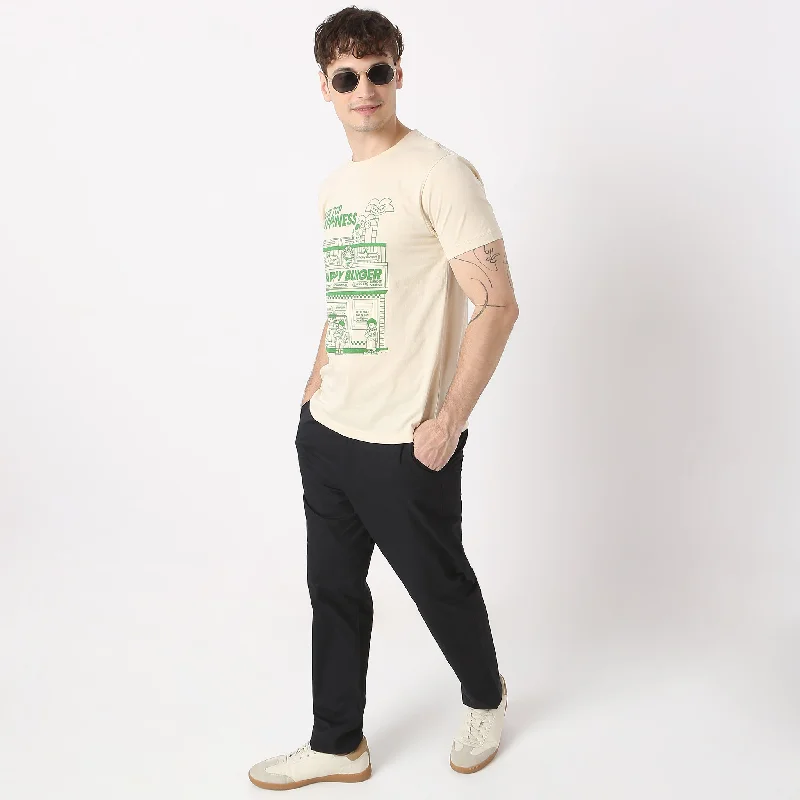 Men's hemp t-shirt-Graphic Tees - Cotton Jersey Regular Fit T-Shirt *WoW Price*