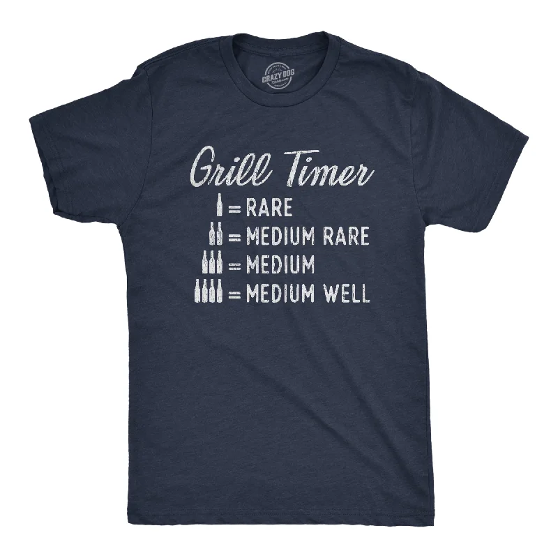 Men's collegiate t-shirt-Grill Timer Men's T Shirt