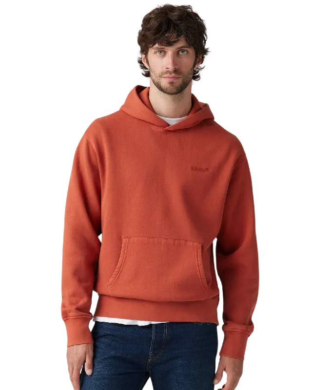 Men's organic hoodie-Authentic Hoodie in Garment Dye Ketchup