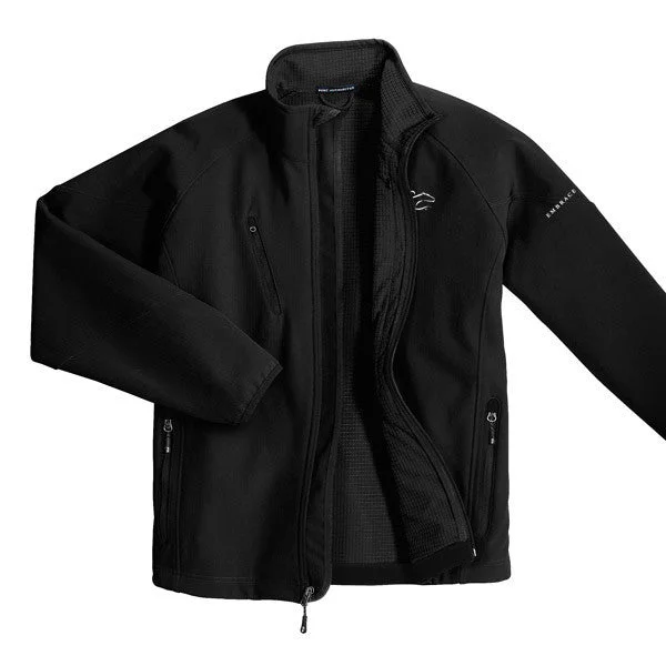 Men's pre-washed utility jacket-Soft Shell Textured Jacket - Black