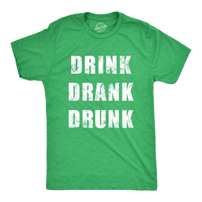 Men's custom t-shirt-Drink Drank Drunk Men's T Shirt