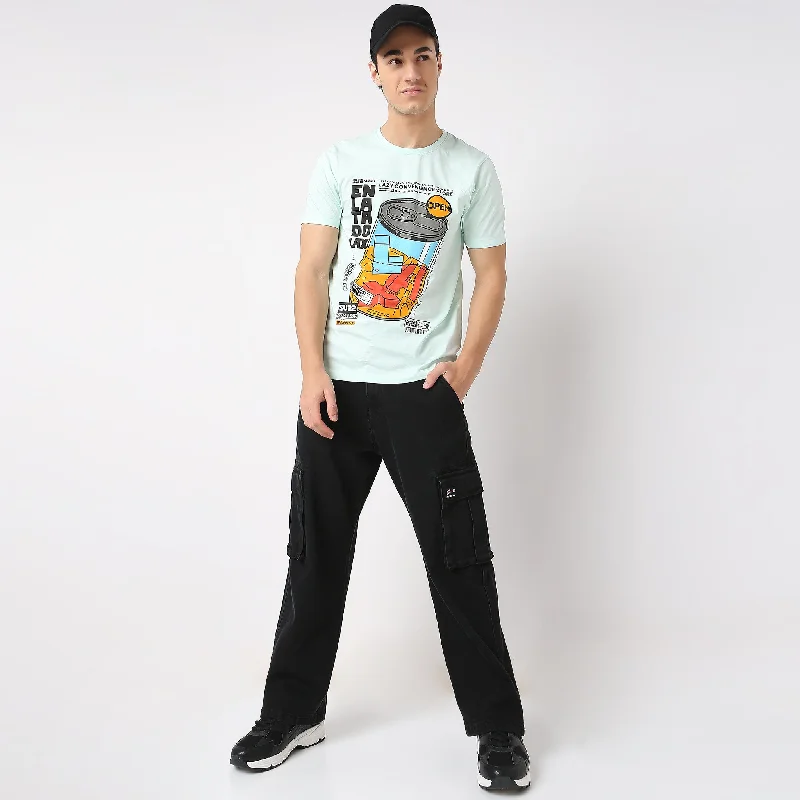 Men's patterned t-shirt-Regular Fit Graphic T-Shirt