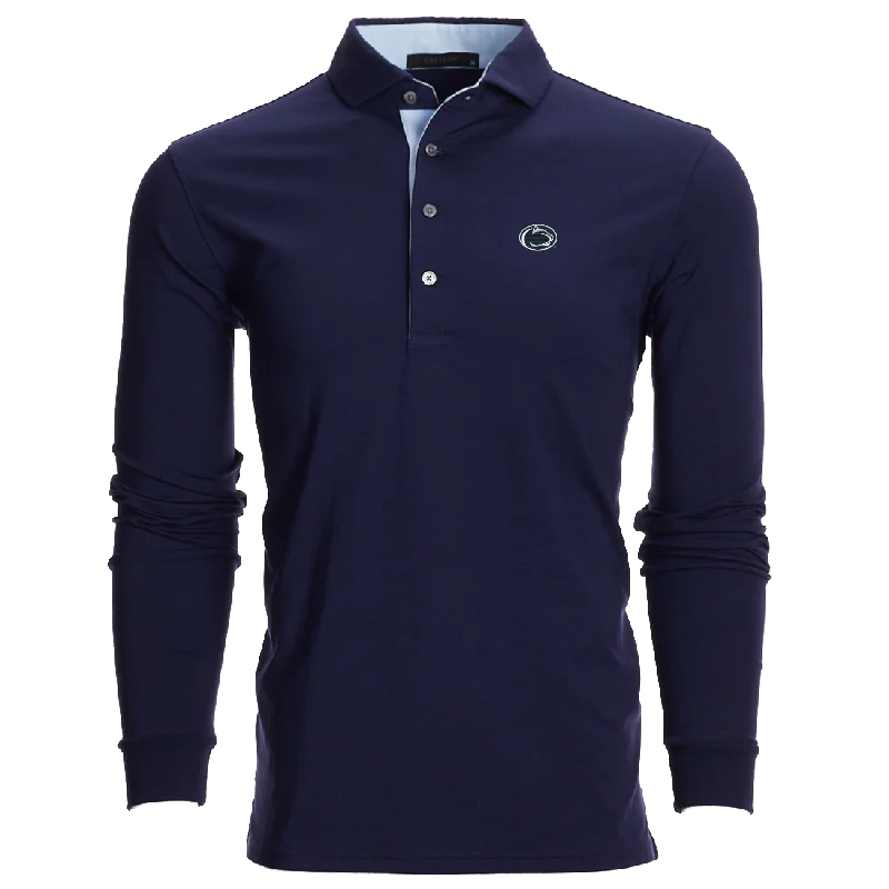 Men's versatile dress polo shirt-Penn State Apache Long Sleeve Polo