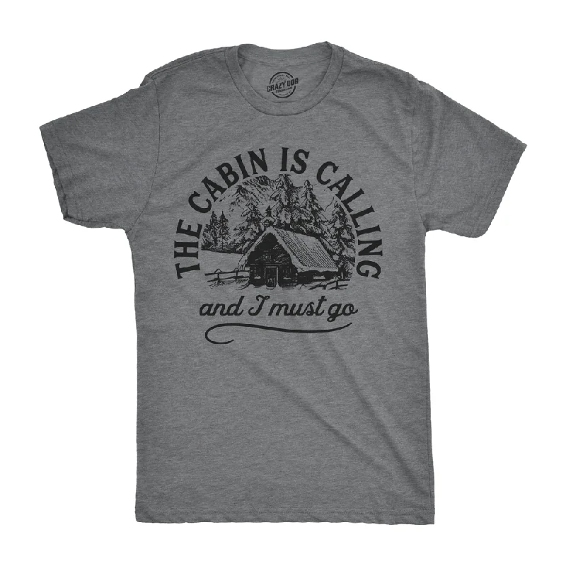 Men's skate t-shirt-The Cabin Is Calling Men's T Shirt