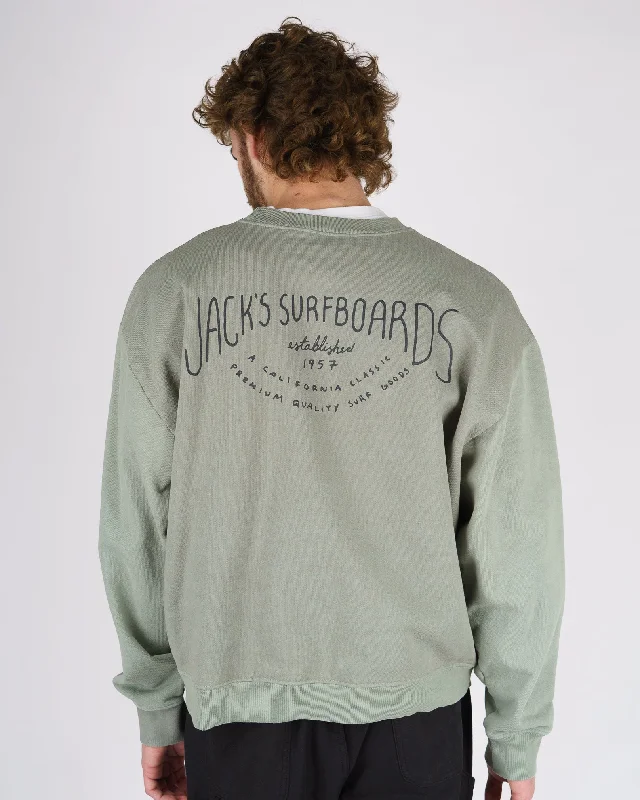 Men's party sweatshirt-Crescent Heavyweight Crewneck - Sage