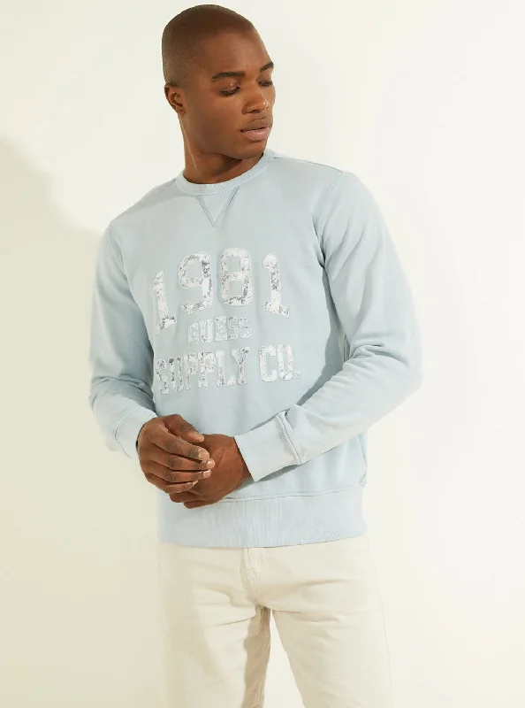 Men's travel sweatshirt-Nimbus Blue Akori Fleece Jumper