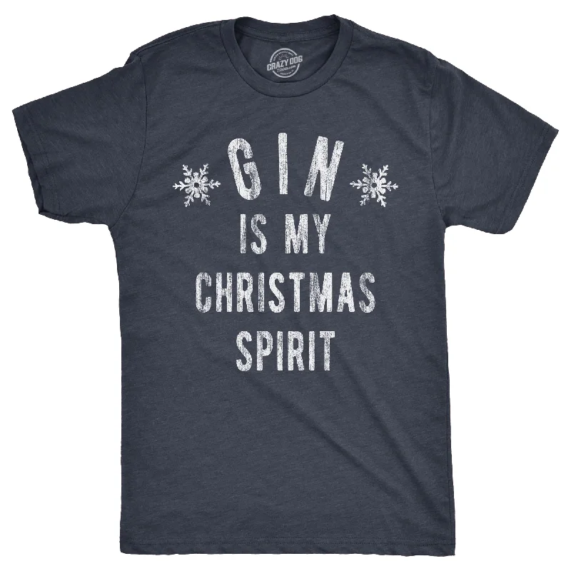 Men's casual t-shirt-Gin Is My Christmas Spirit Men's T Shirt